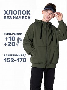 Толстовка 4т15324 хаки оптом от производителя NIKASTYLE